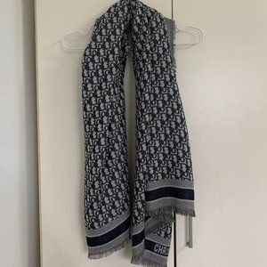 Navy blue Dior Oblique shawl